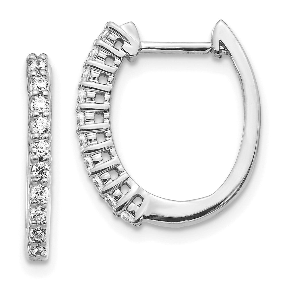 14k Gold 1/3 CT Lab Grown Diamond Hinged Hoop Earrings