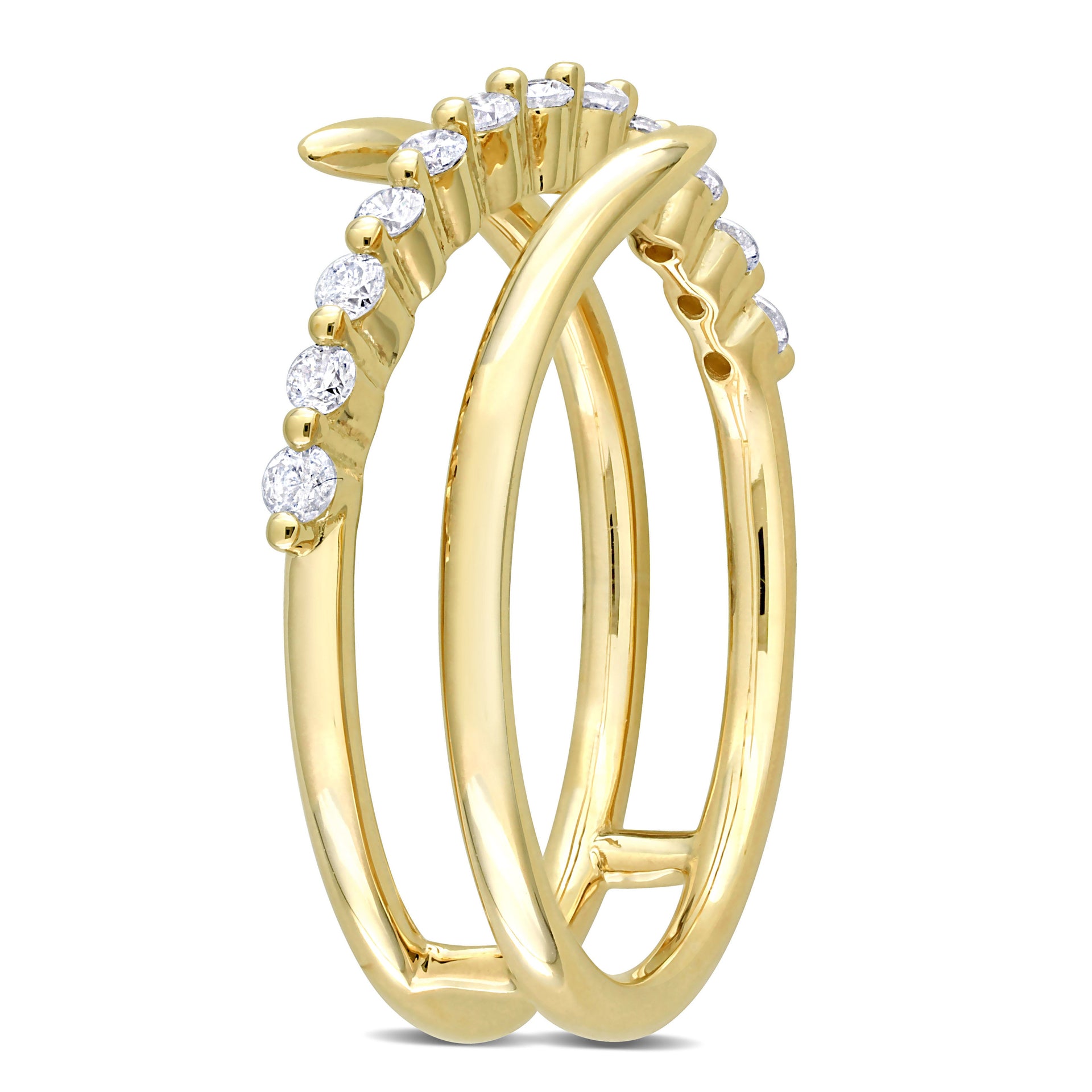 1/4 CT TW Diamond Coil Ring in 10K Yellow Gold