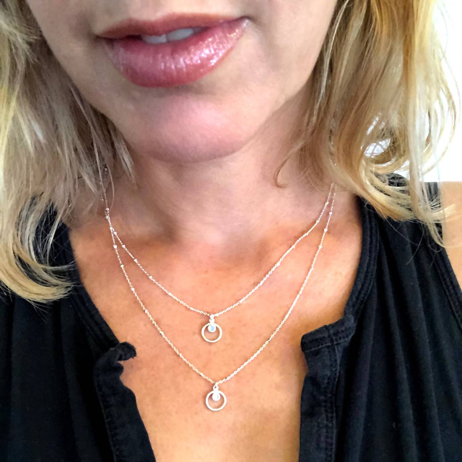 Women's Eternity Circle Necklace In Sterling/silvershade