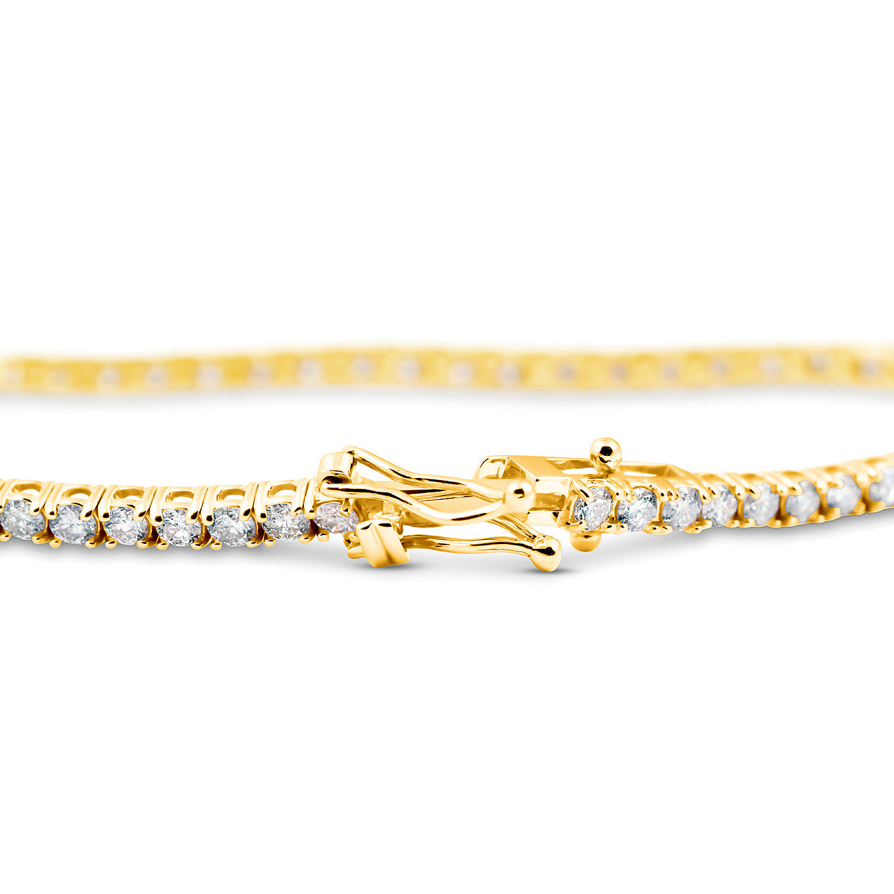 4 Ct. Diamond 18K Yellow Gold Round Cut Tennis Bracelet 7'