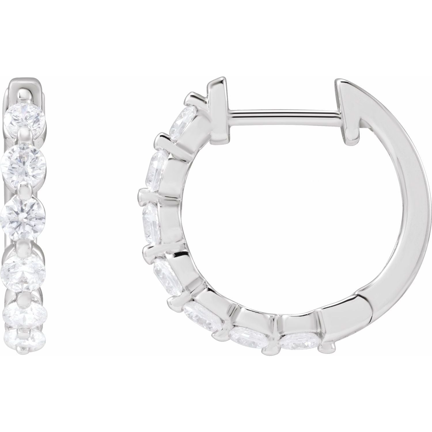 14K Gold 3/4ct Lab-grown Diamond Hoop Earrings Clarity SI Color G-H