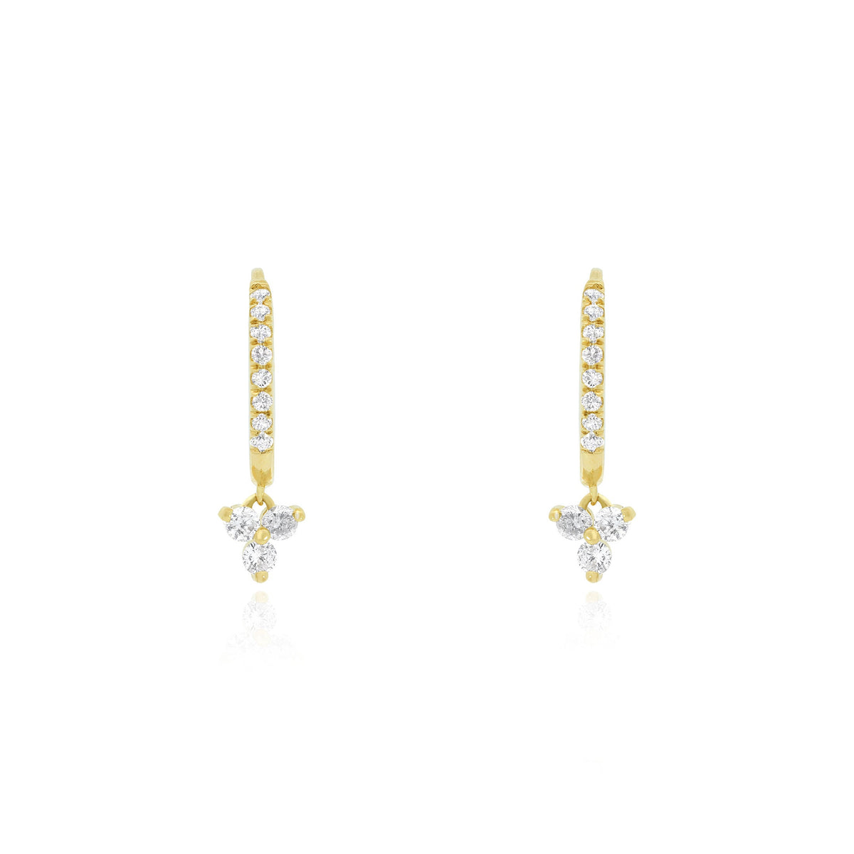 Diamond Drop Dangle Huggie Hoop Earrings