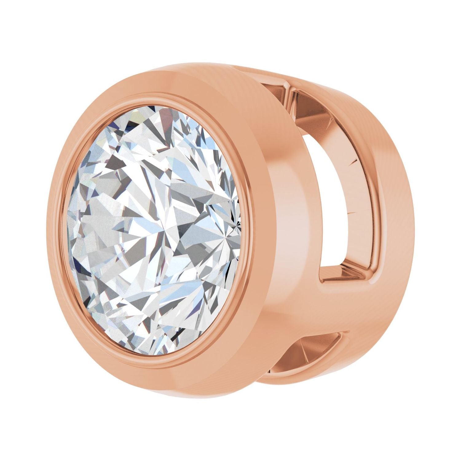 14k Gold 1/3 CT Lab Grown Diamond Chain Slide Pendant