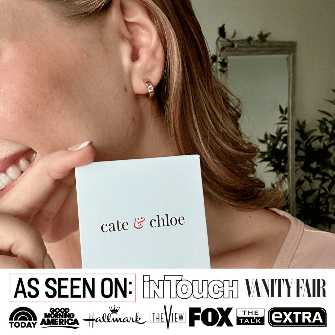 Charlie 18k White Gold Plated 14mm Hoop Earrings with Round Swarovski Crystals