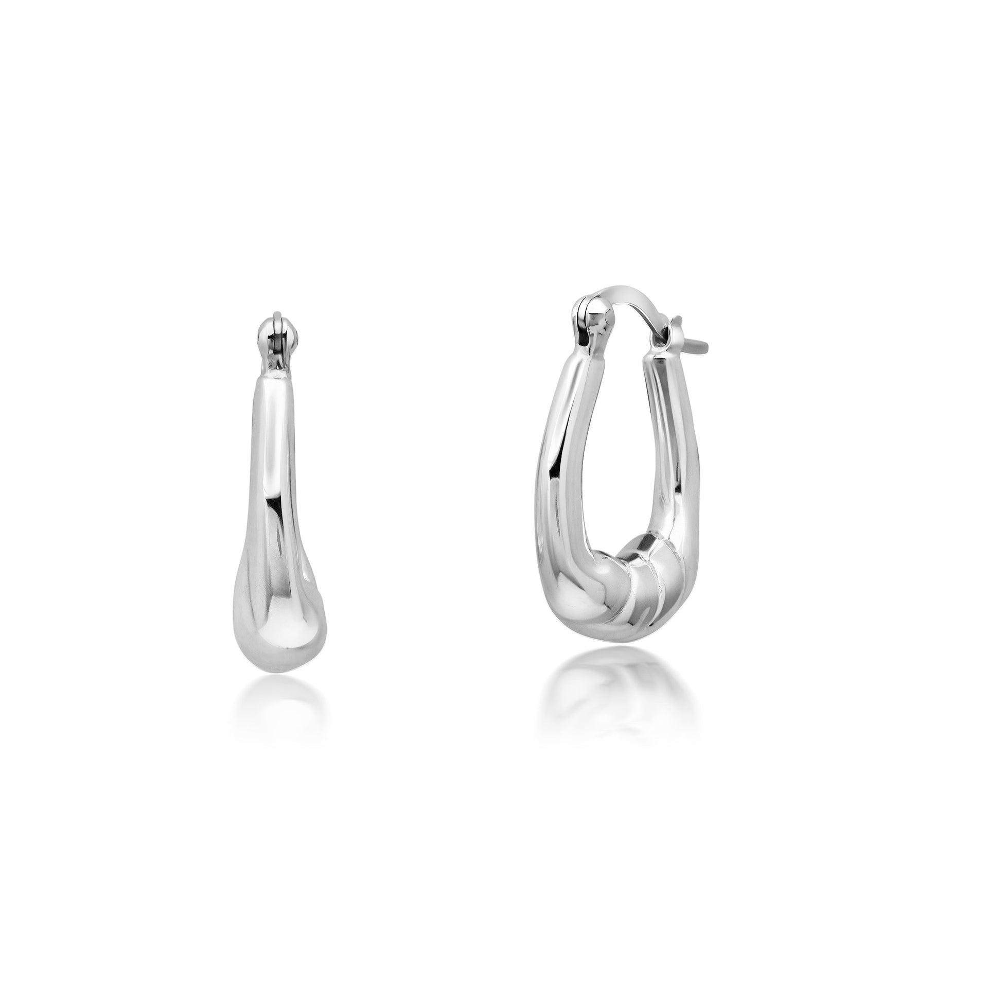 Sterling Silver Oval Bottom Braided Hoop Earrings
