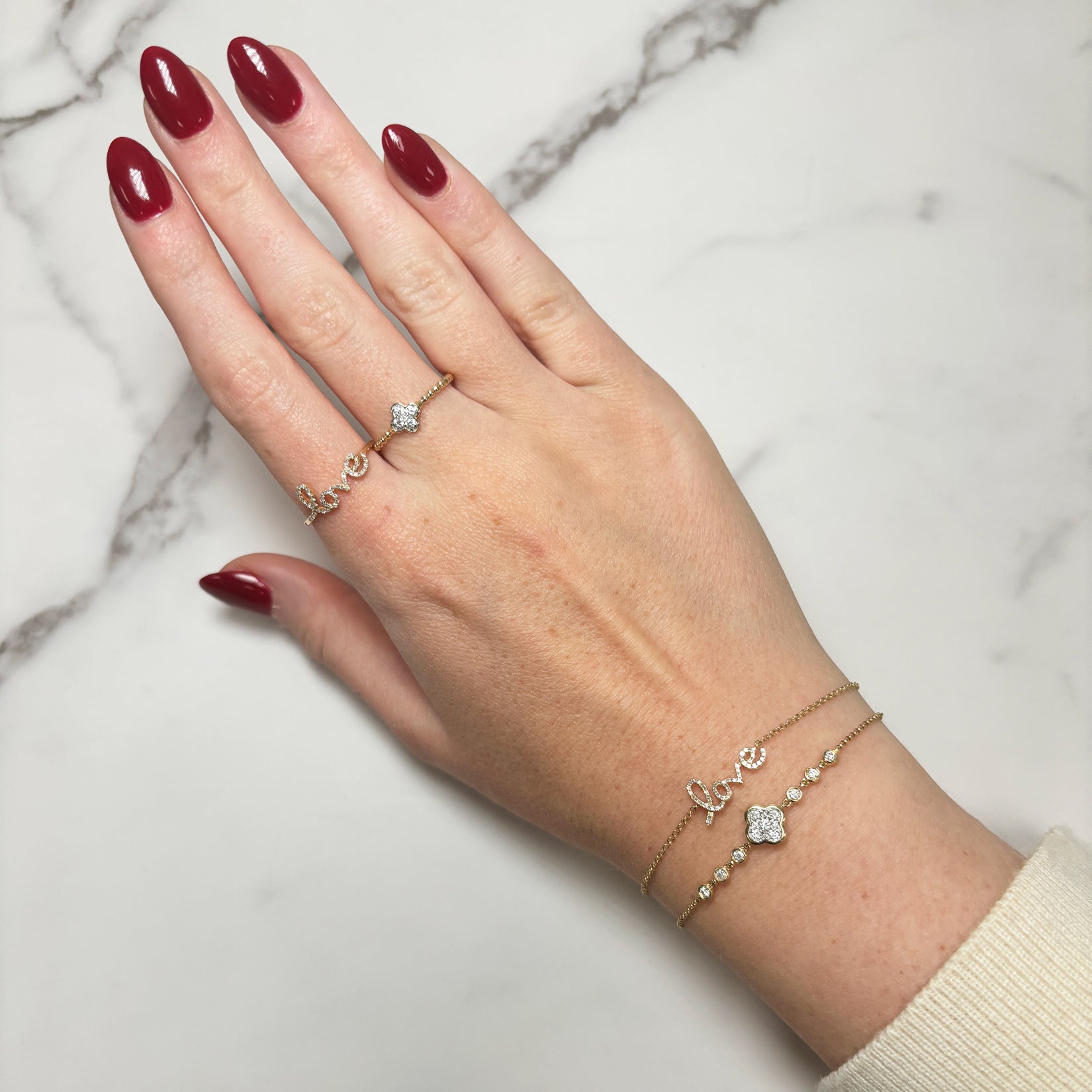 Diamond Script Love Bracelet