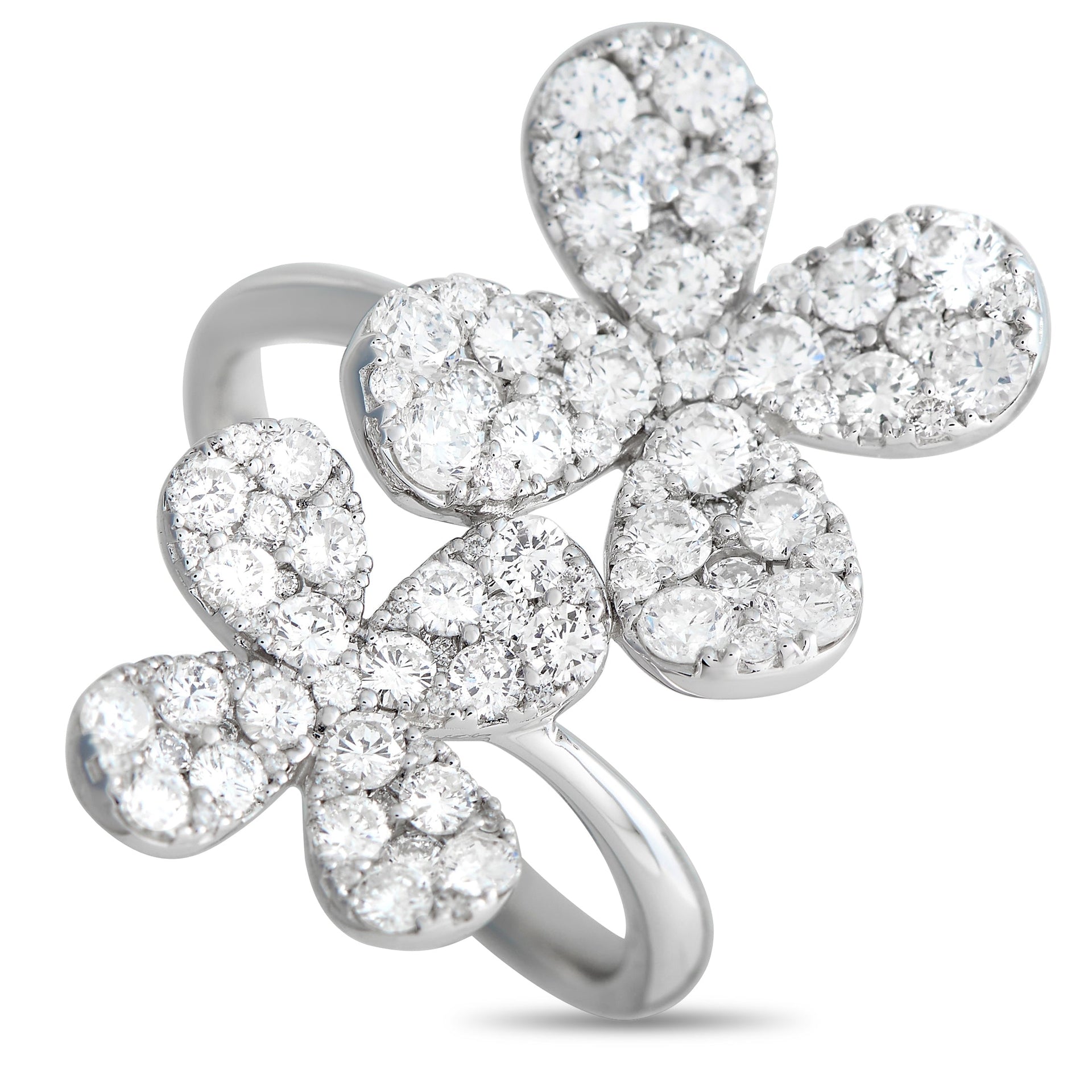 18K White Gold 1.65 ct Diamond Open Wrap Ring