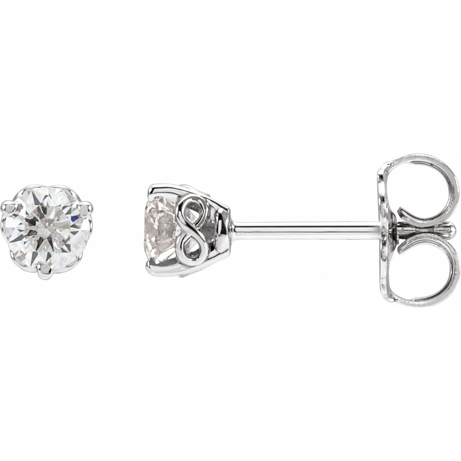 14k Gold Round 1/3ct Lab-grown Diamond Infinity Earrings Clarity SI Color G-H