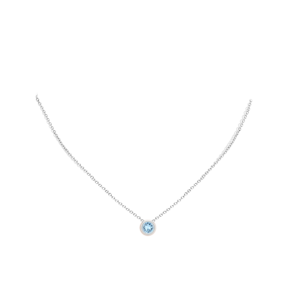 Bezel-Set Round Aquamarine Solitaire Pendant