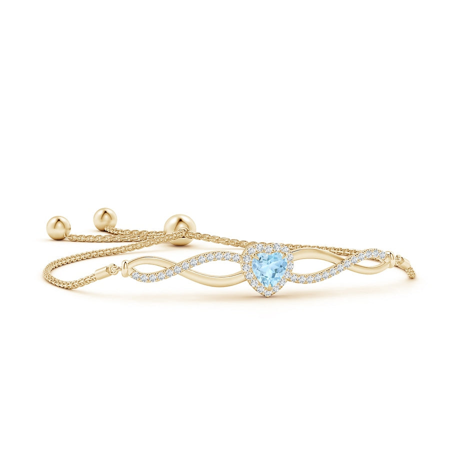 Heart-Shaped Aquamarine Infinity Bolo Bracelet