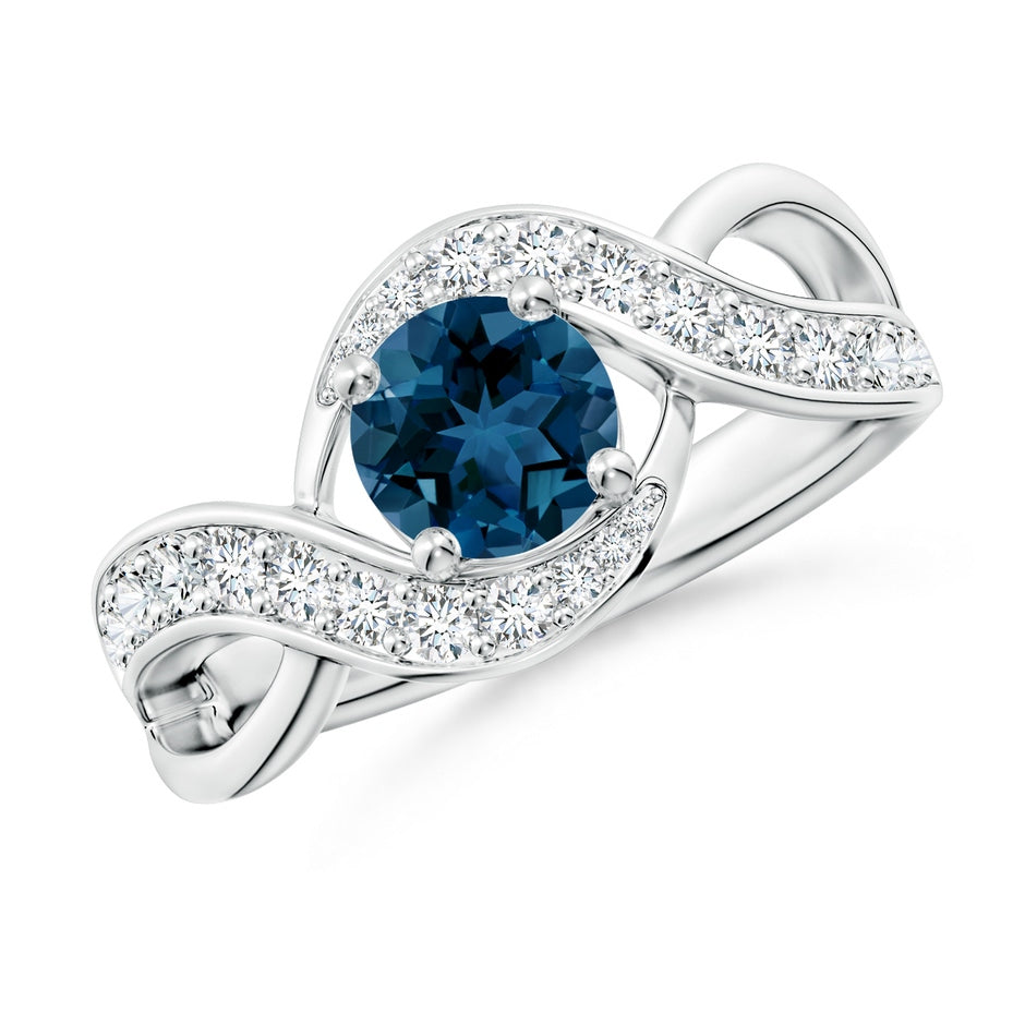 Solitaire Round London Blue Topaz Infinity Promise Ring