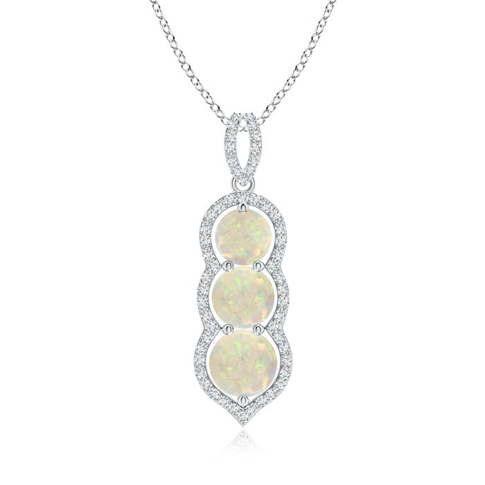 Graduated Floating Three Stone Opal Pendant