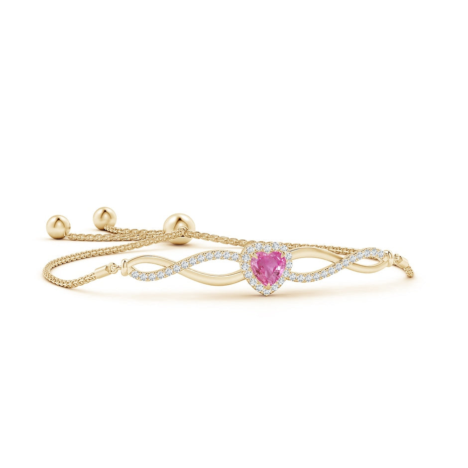 Heart-Shaped Pink Sapphire Infinity Bolo Bracelet