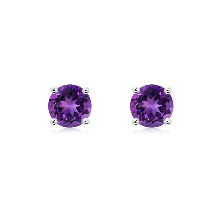 Basket-Set Round Amethyst Studs