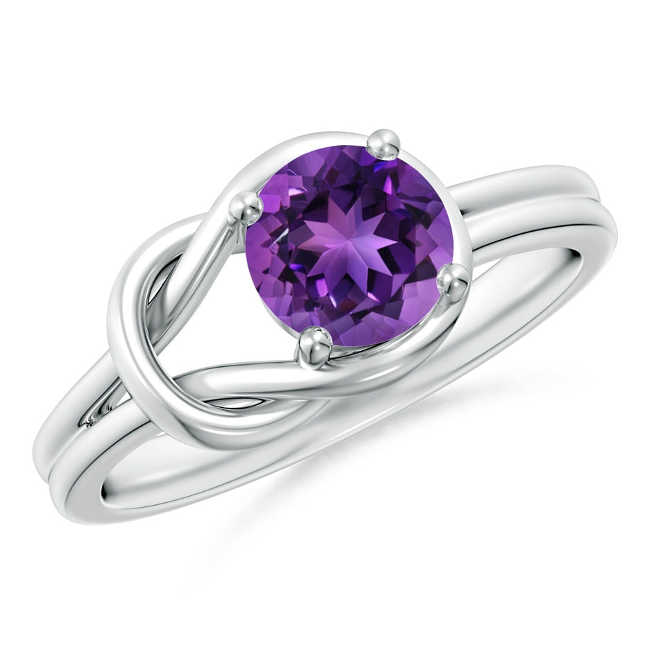 Solitaire Amethyst Infinity Knot Ring
