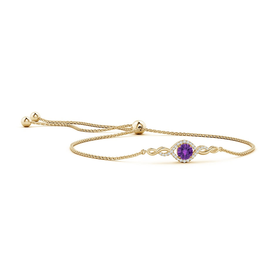 Round Amethyst Infinity Bolo Bracelet