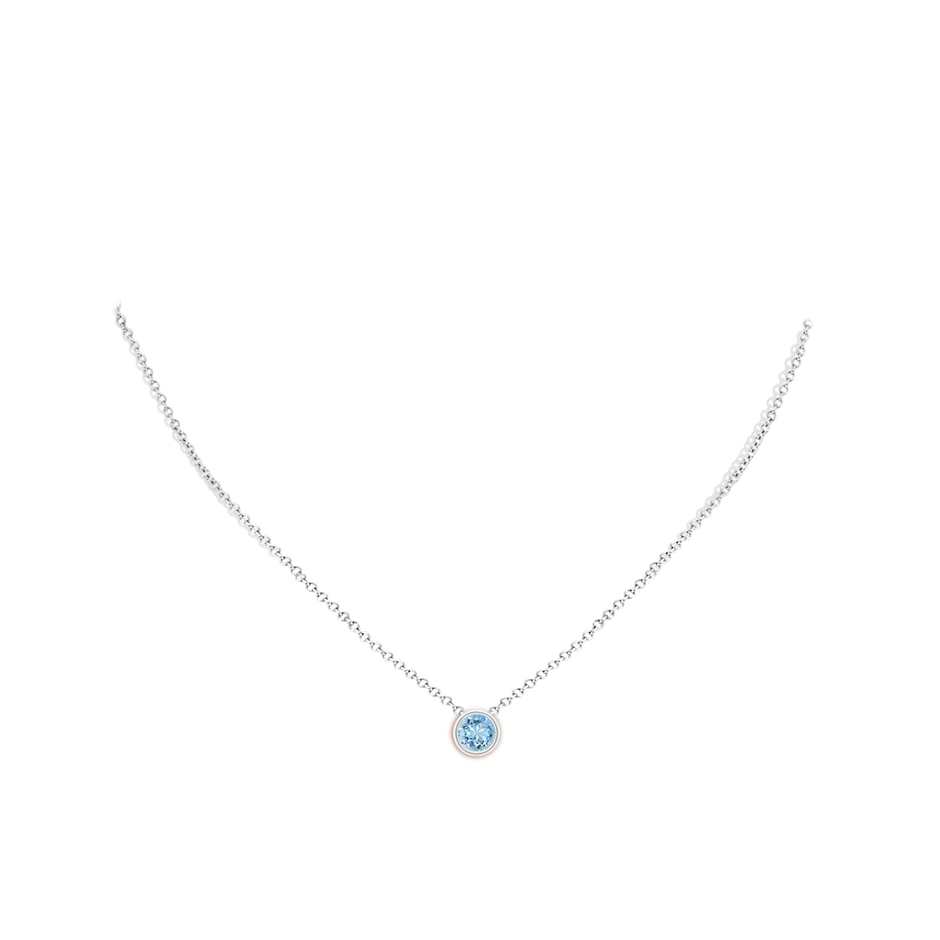 Bezel-Set Round Aquamarine Solitaire Pendant