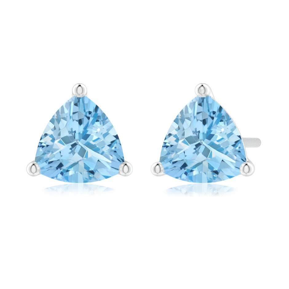 Martini-Set Trillion Aquamarine Stud Earrings