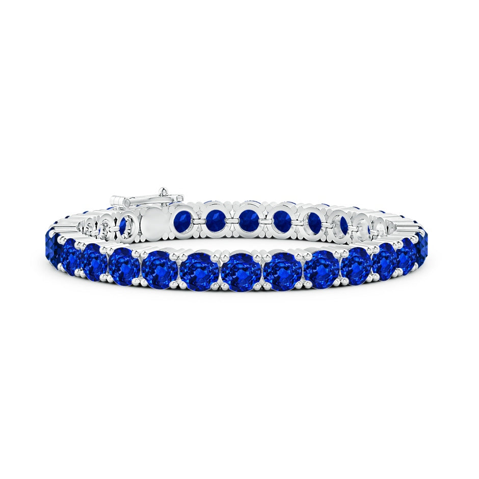 Lab-Grown Classic Blue Sapphire Linear Tennis Bracelet