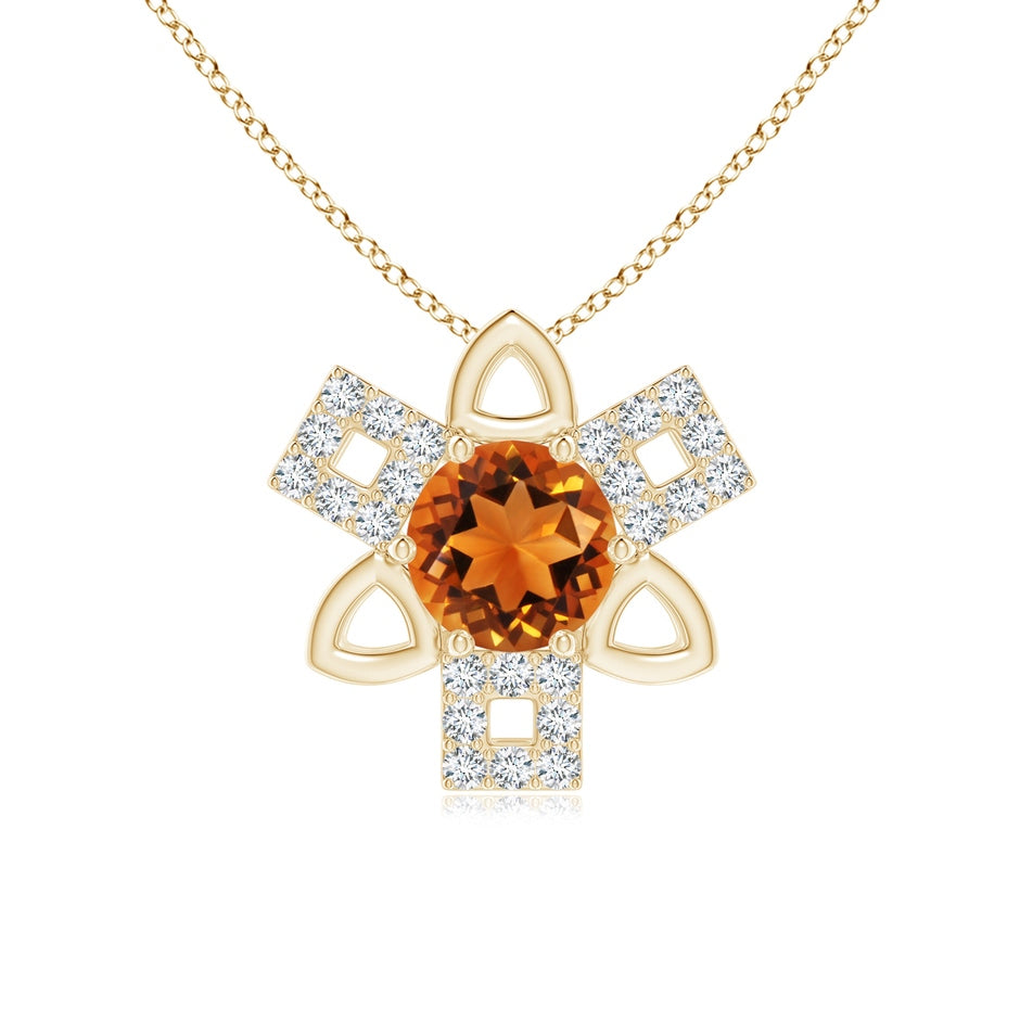 Citrine and Diamond Multi-Shape Scorpio Pendant