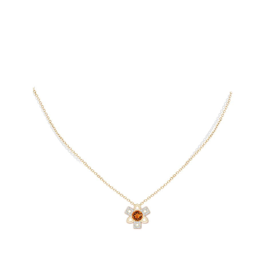 Citrine and Diamond Multi-Shape Scorpio Pendant