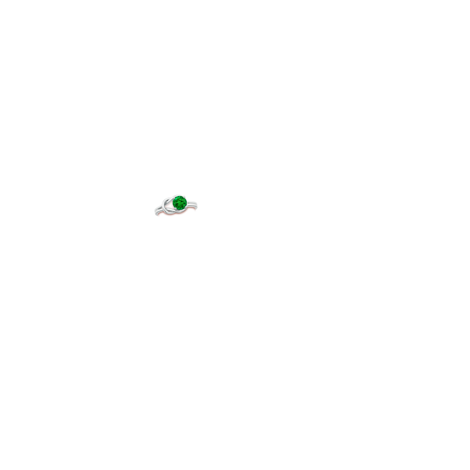 Solitaire Emerald Infinity Knot Engagement Ring