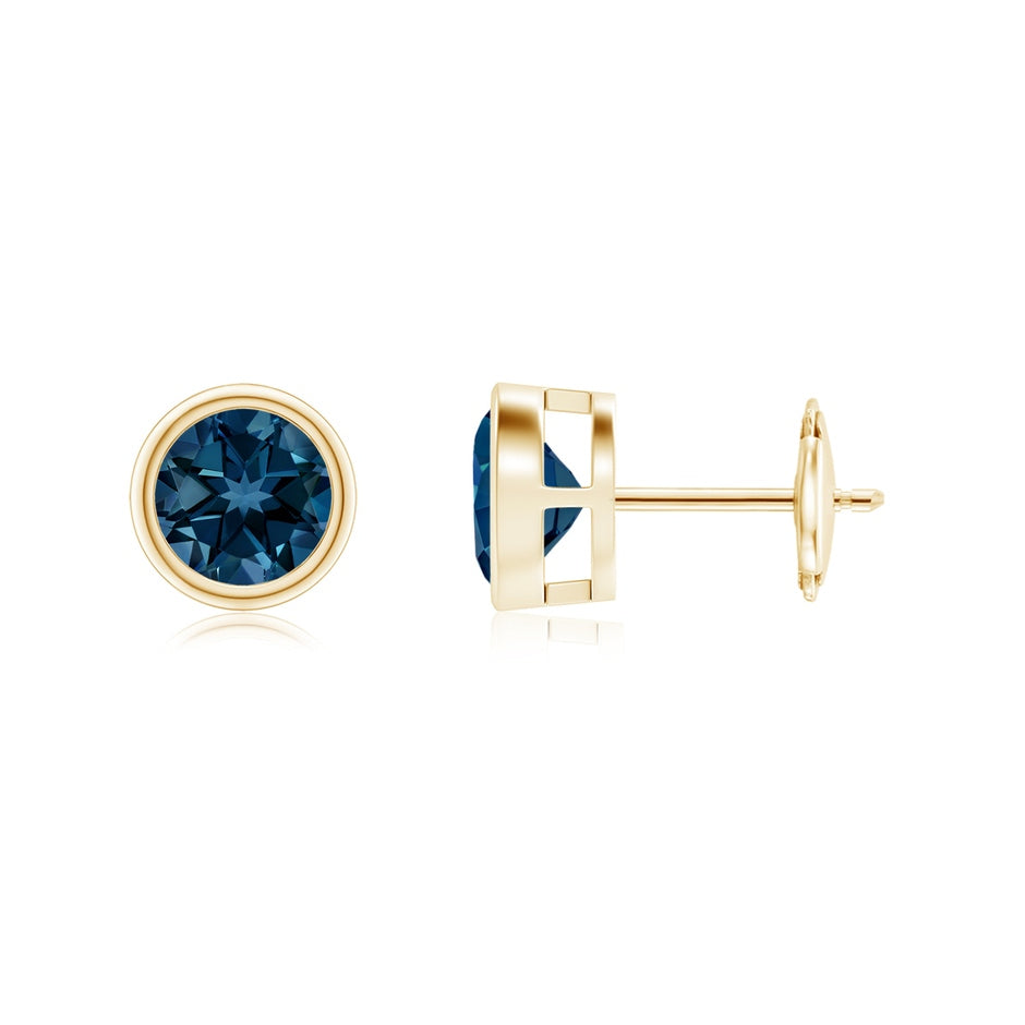 Bezel-Set London Blue Topaz Solitaire Stud Earrings