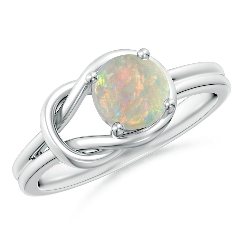 Solitaire Opal Infinity Knot Ring
