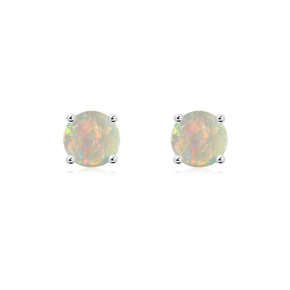 Basket-Set Round Opal Studs