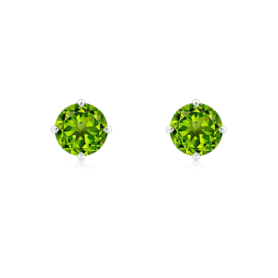 Basket-Set Round Peridot Stud Earrings