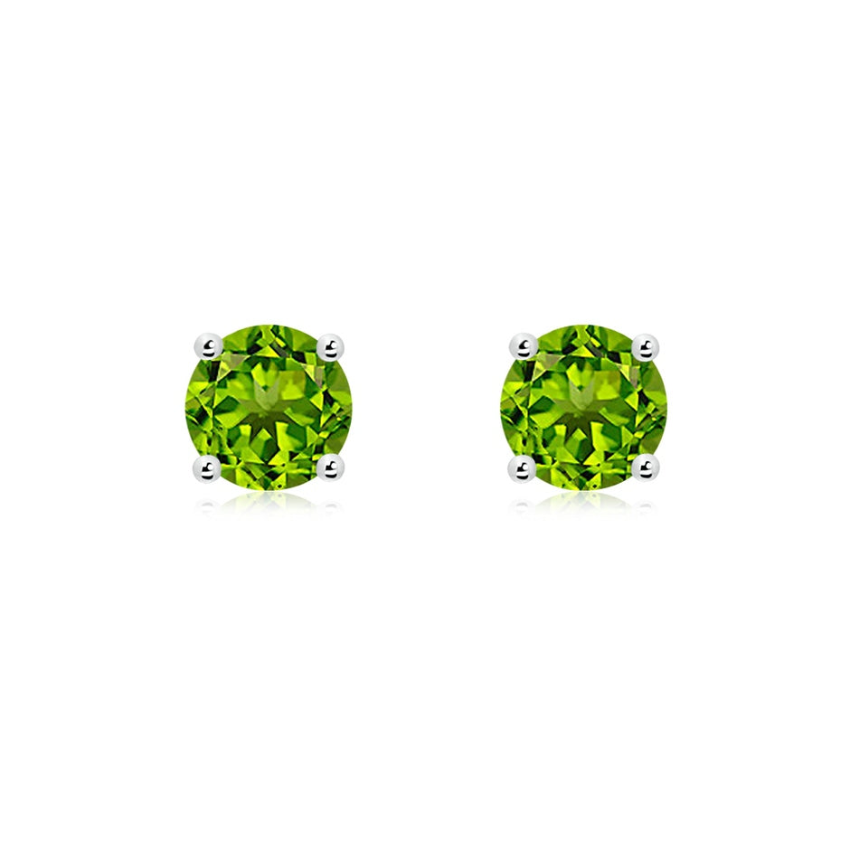 Basket-Set Round Peridot Studs