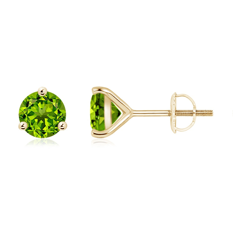 Martini-Set Round Peridot Stud Earrings