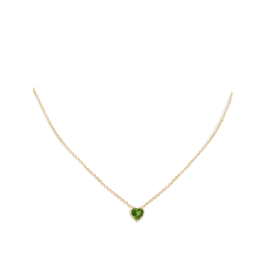 Bezel-Set Solitaire Heart Peridot Pendant