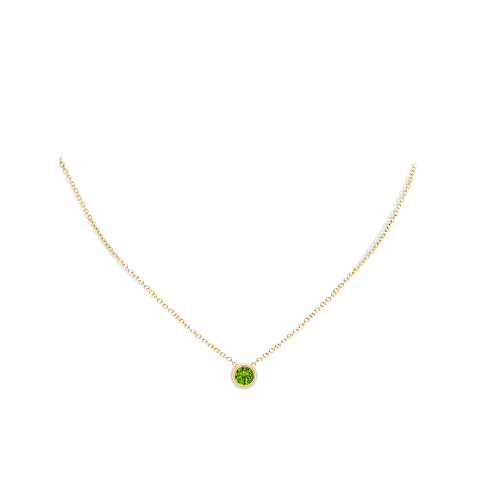 Bezel-Set Round Peridot Solitaire Pendant