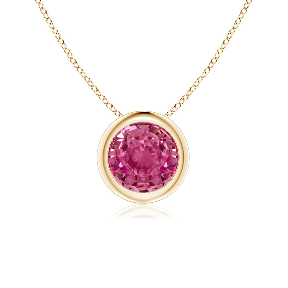 Bezel-Set Round Pink Sapphire Solitaire Pendant