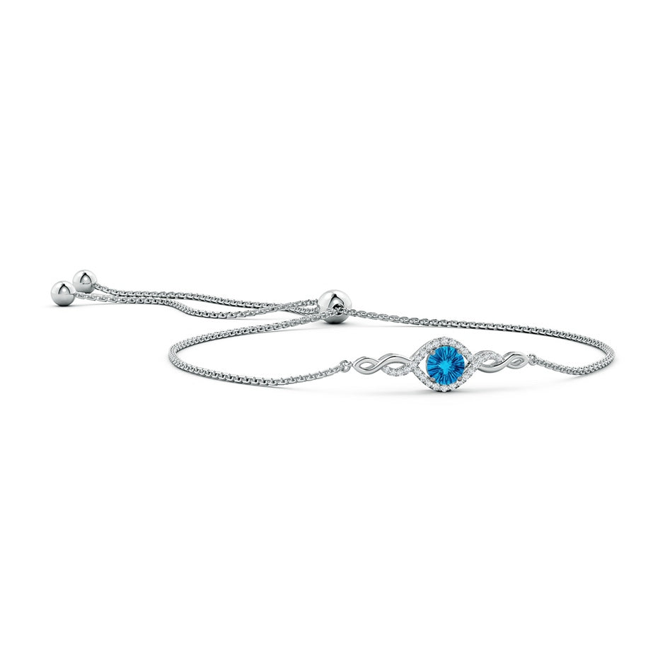 Round Swiss Blue Topaz Infinity Bolo Bracelet