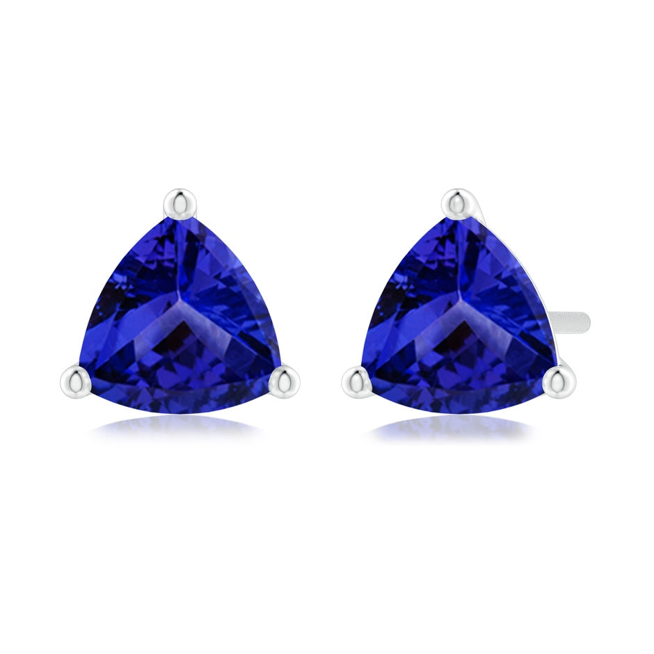Martini-Set Trillion Tanzanite Stud Earrings