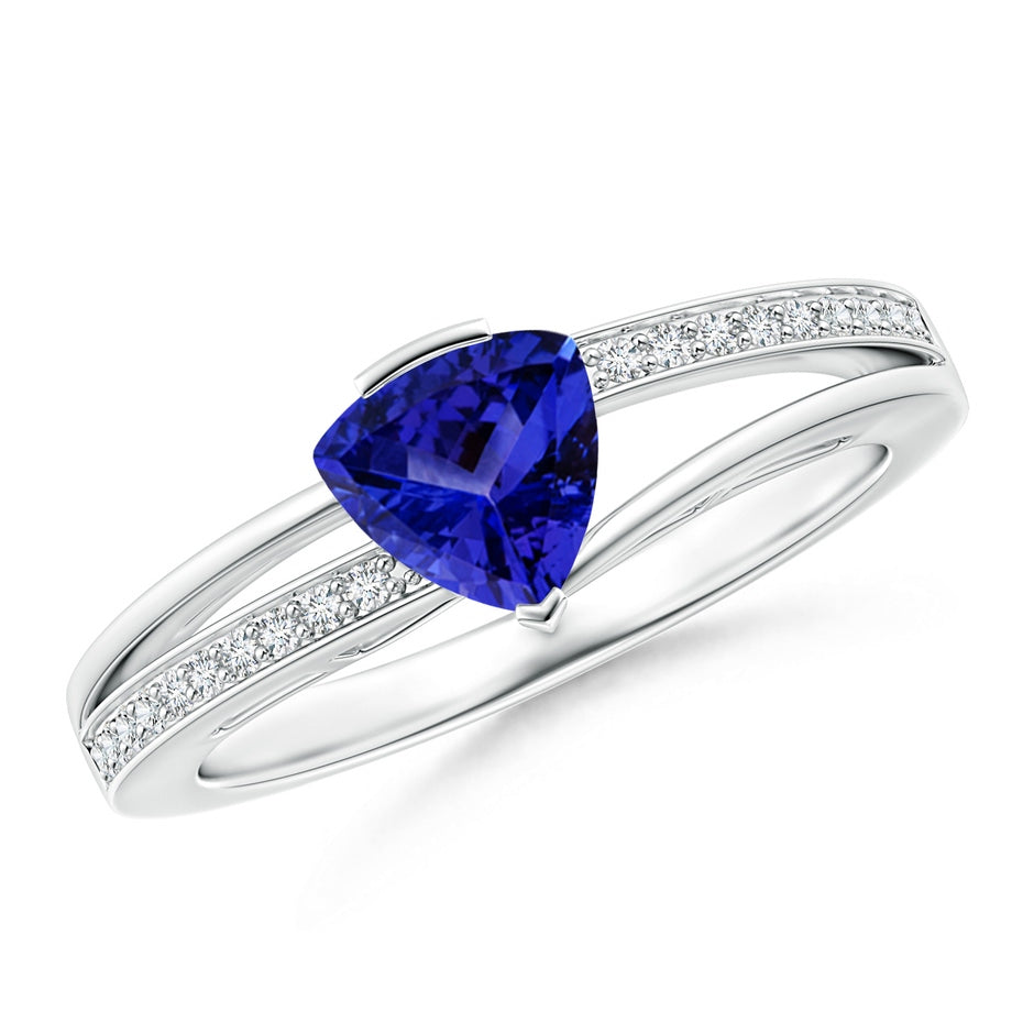Split Shank Trillion Tanzanite Engagement Ring