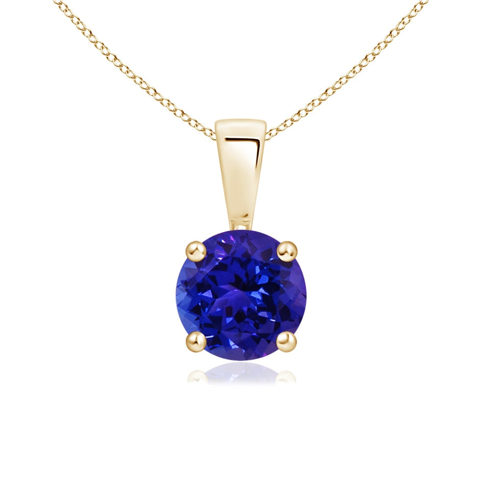 Classic Prong-Set Round Tanzanite Solitaire Pendant