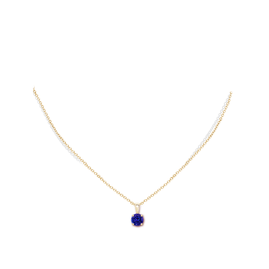 Classic Prong-Set Round Tanzanite Solitaire Pendant