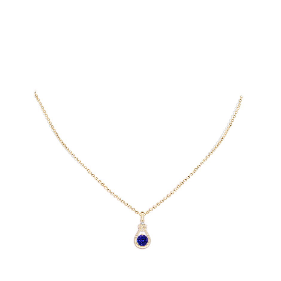 Tanzanite Knotted Heart Pendant with Diamond