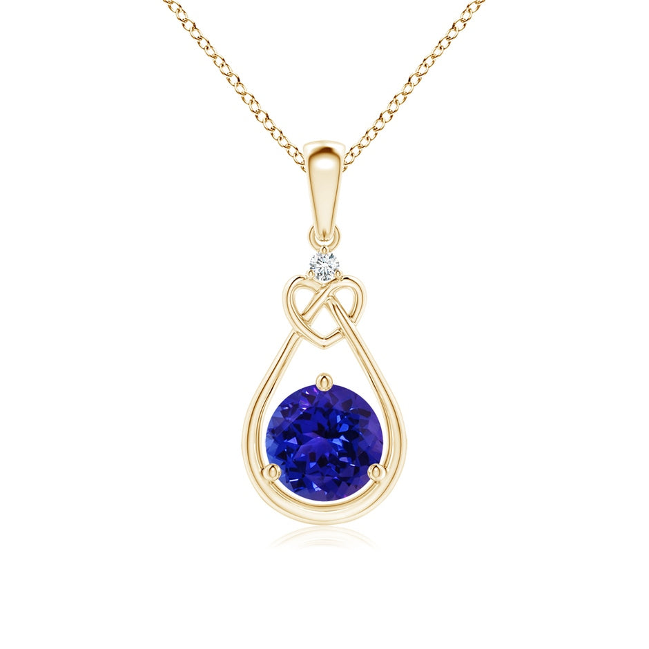 Tanzanite Knotted Heart Pendant with Diamond