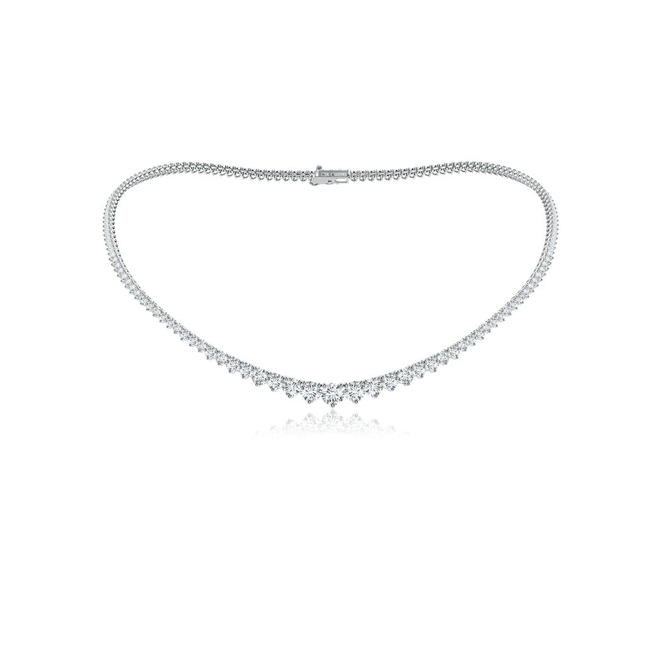 17" Prong-Set Graduated Lab-Grown Diamond Tennis Necklace