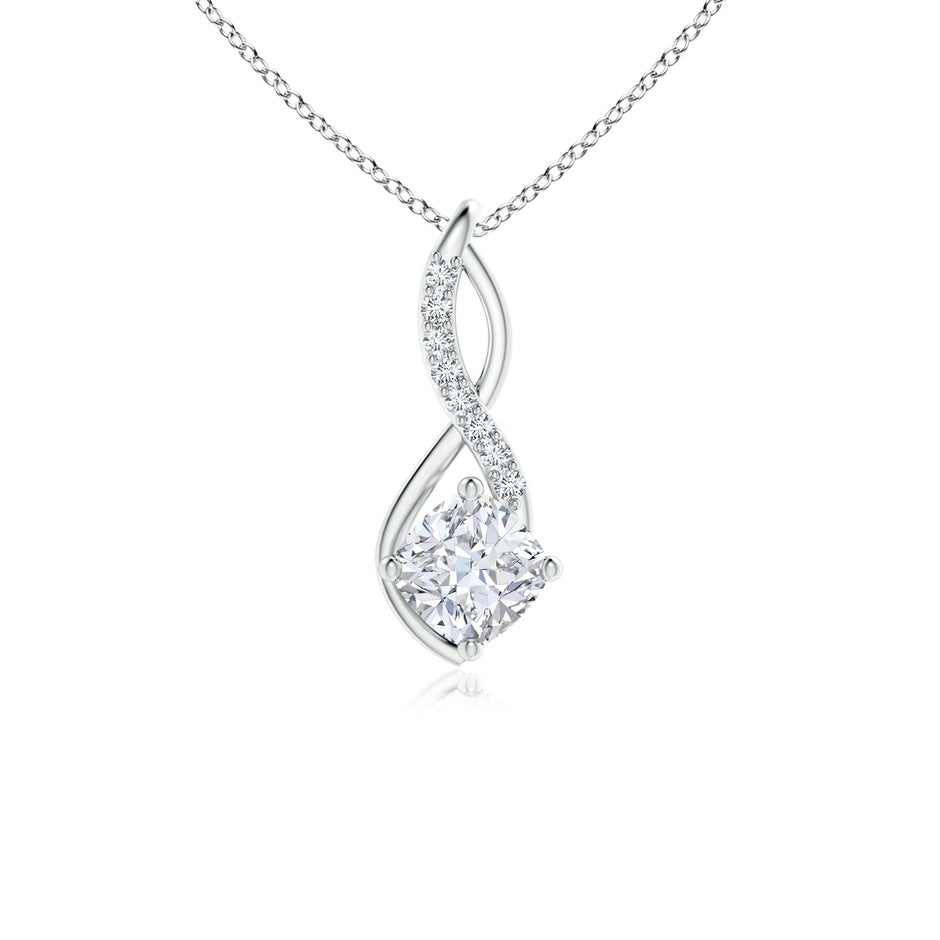 Cushion Lab-Grown Diamond Infinity Pendant with Accents