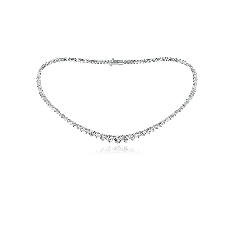 17" Prong-Set Graduated Diamond Tennis Necklace