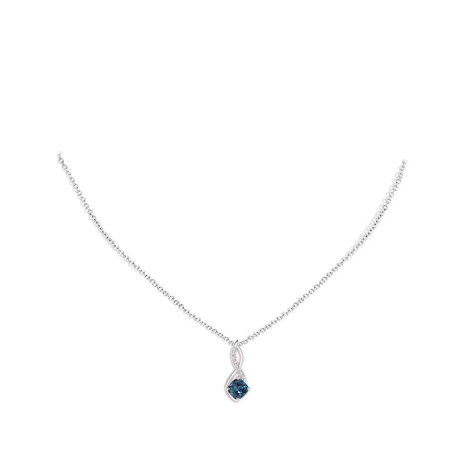 Cushion Lab-Grown Alexandrite Infinity Pendant with Diamond Accents