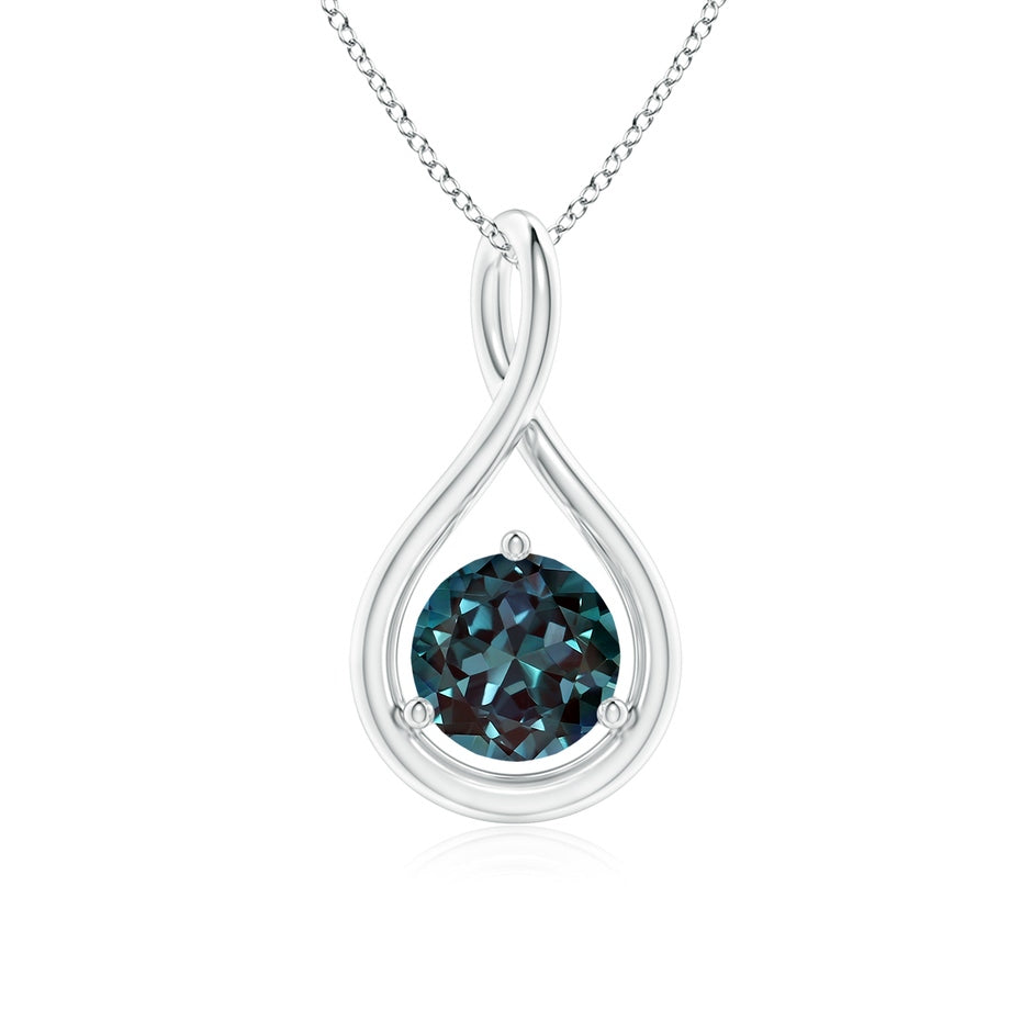 Solitaire Lab-Grown Alexandrite Infinity Twist Pendant