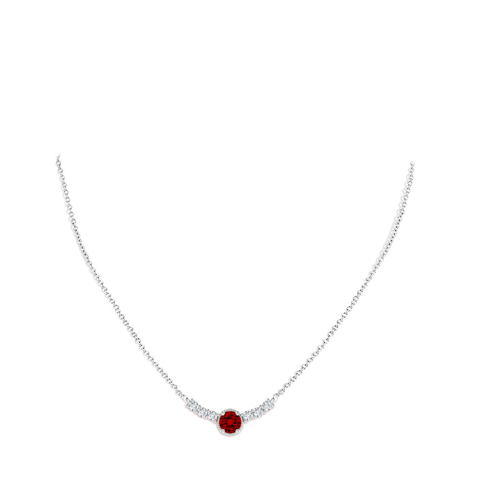 Lab-Grown Vintage Inspired Ruby and Lab Diamond Curved Bar Pendant