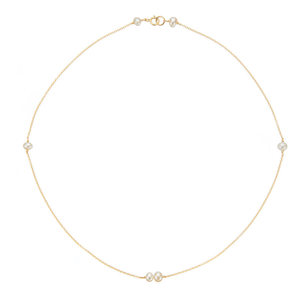Gold Six Pearl Choker