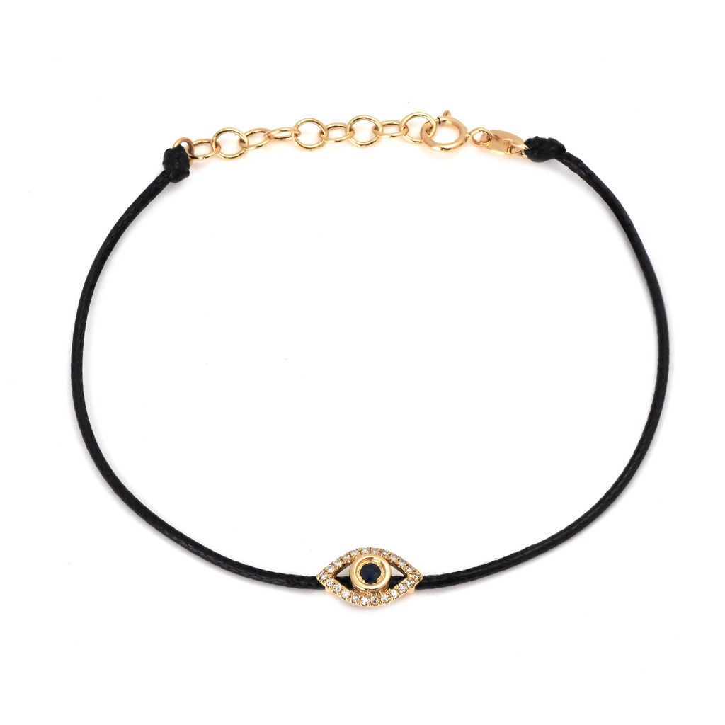 Gold Evil Eye Cord Bracelet